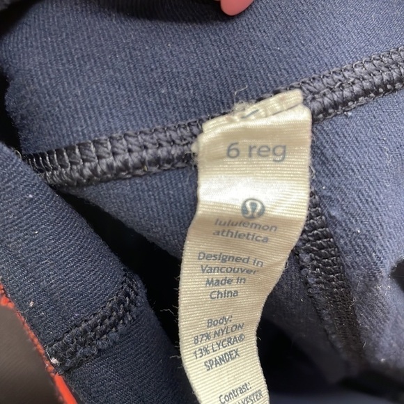 LULULEMON Groove Pant navy blue coral bright flared pants workout lounge sz 6 - Picture 3 of 7